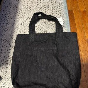Black Denim Tote Bag